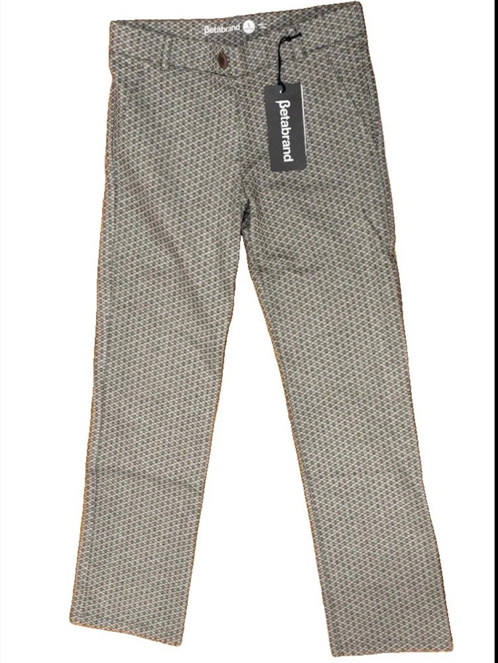 New Betabrand Dress Pant Yoga Pants Small Petite Grey Geometric NWT Stretch